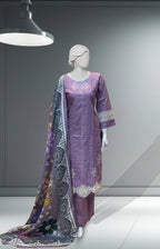 Blue 3pc Khaddar Dress