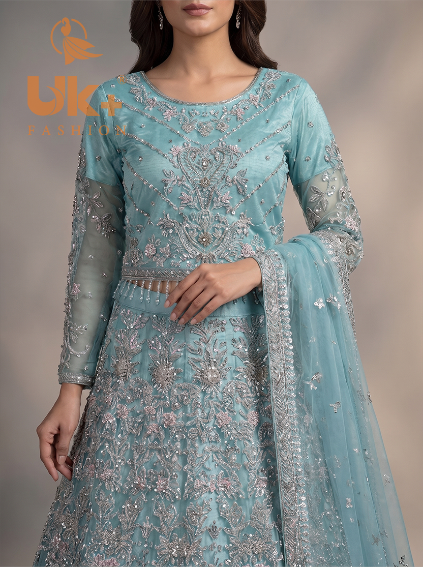 Bridal organza cancan lehenga ,dupatta