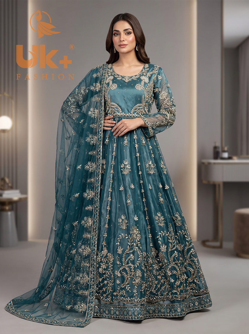 Bridal organza cancan maxi,dupatta
