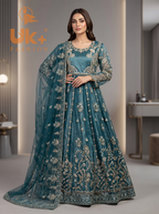 Bridal organza cancan maxi,dupatta