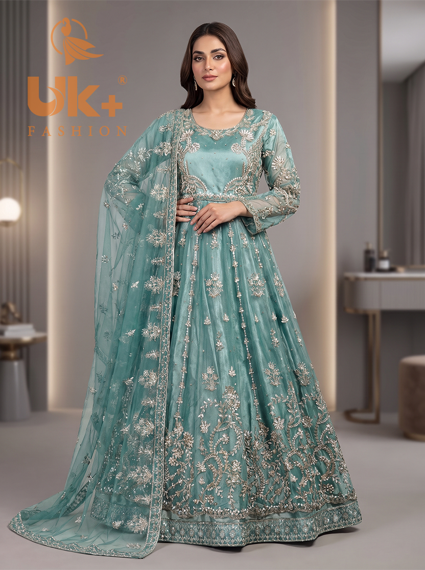 Bridal organza cancan maxi,dupatta