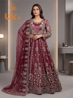 Bridal organza cancan maxi,dupatta