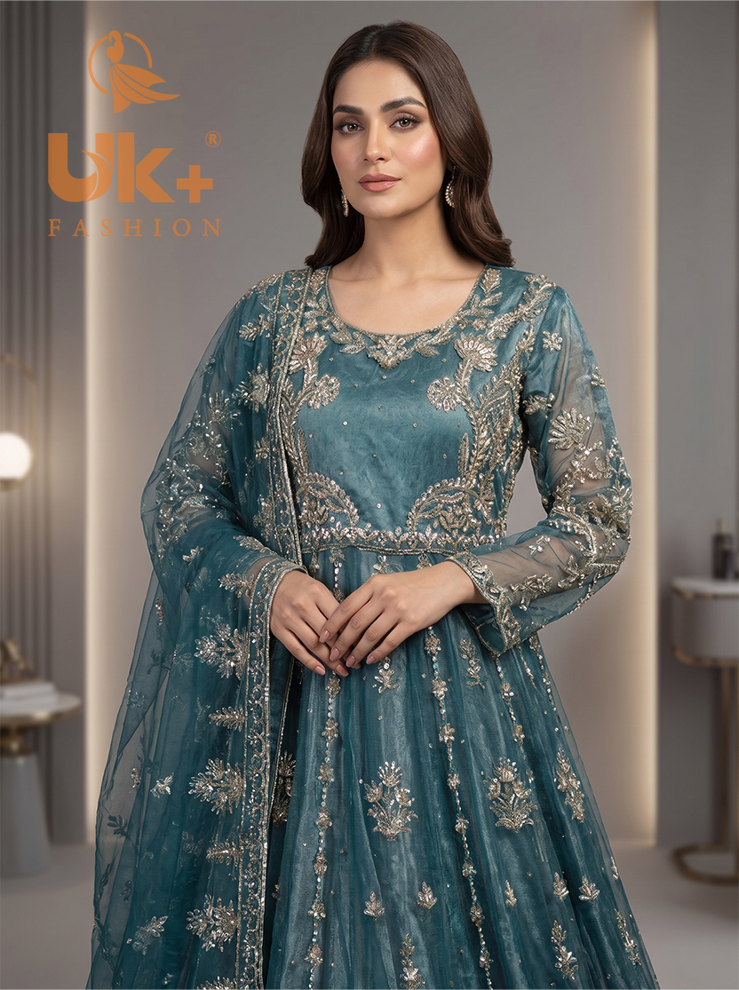 Bridal organza cancan maxi,dupatta