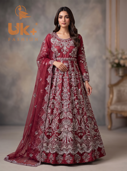Bridal organza cancan maxi,dupatta