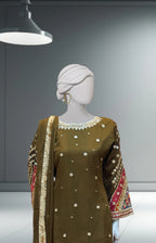 Mehndi Chiffon Dress