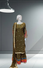 Mehndi Chiffon Dress