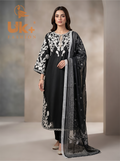 3Pc Embroided Shamoz Silk Kaftan, Shalwar, Dupatta