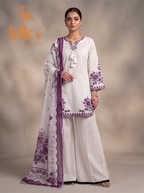 3Pc Embroidered Cotton Shirt, Trouser, Dupatta