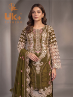 3Pc Maria B Embroidered organza shirt, shalwar & Dupatta