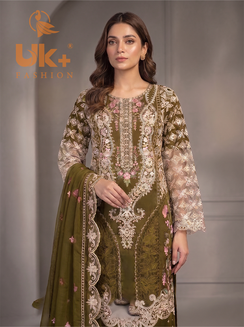 3Pc Maria B Embroidered organza shirt, shalwar & Dupatta