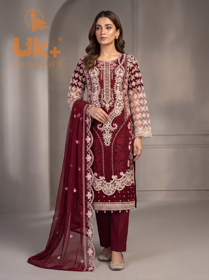 3Pc Maria B Embroidered organza shirt, shalwar & Dupatta