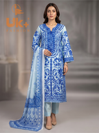 3Pc Embroidered Silk shirt, shalwar & Dupatta