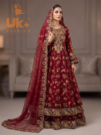 Bridal organza cancan maxi,dupatta