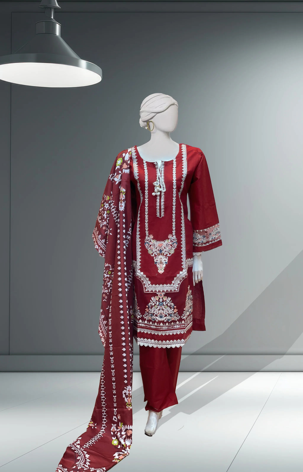 Red Winter Cotton Suit