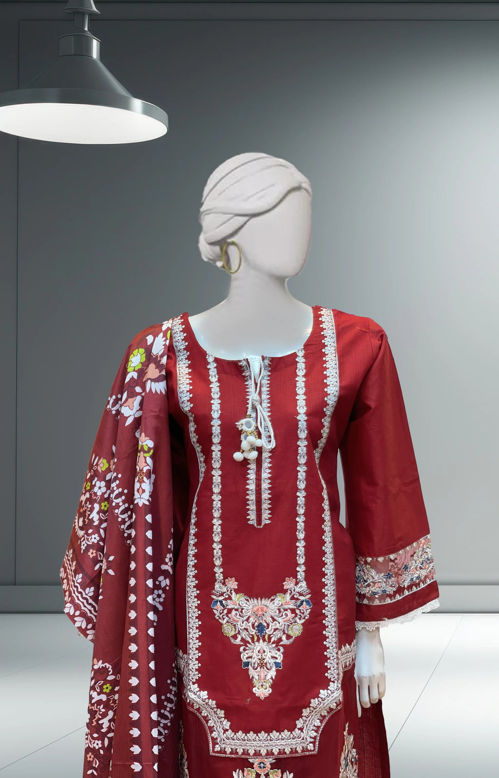 Red Winter Cotton Suit