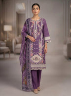3Pc Embroidered Cotton Shirt, Trouser, Dupatta