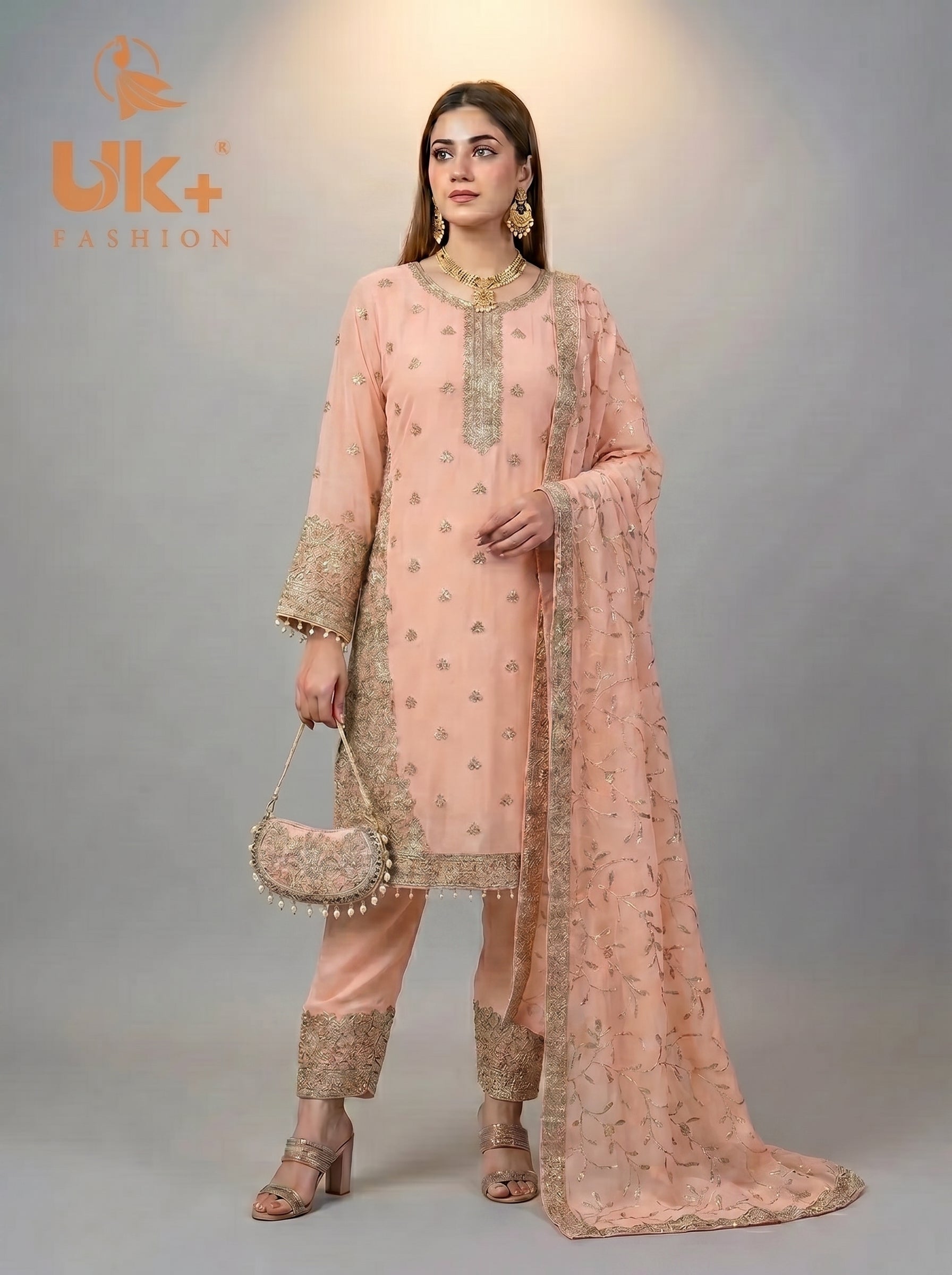 3Pc Embroidered Chiffon Shirt, shalwar, Dupatta