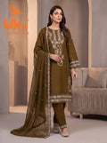 3Pc Embroidered Cotton Shirt, Trouser, Dupatta