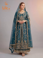 Bridal organza cancan maxi,dupatta