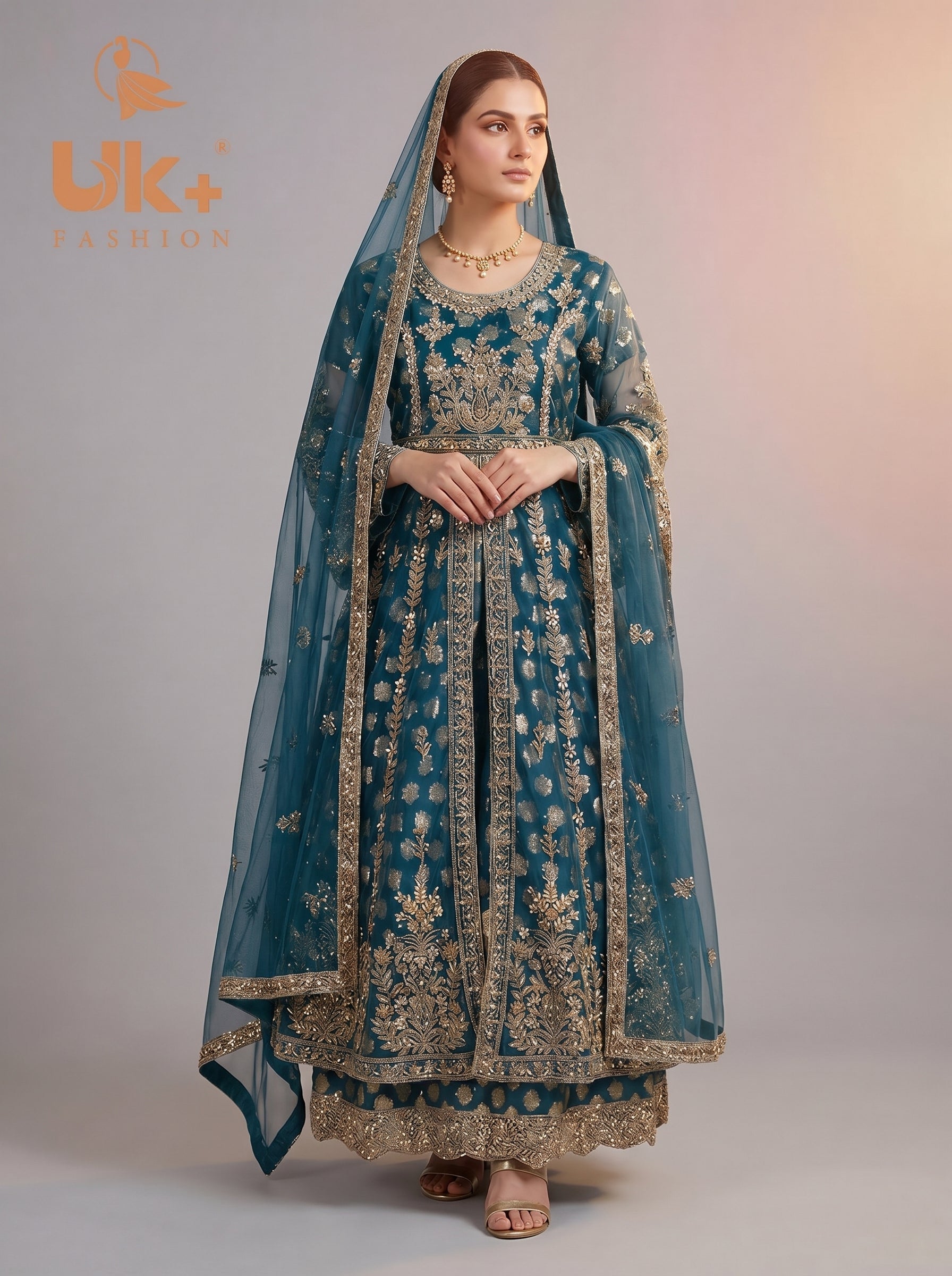 Bridal organza cancan maxi,dupatta