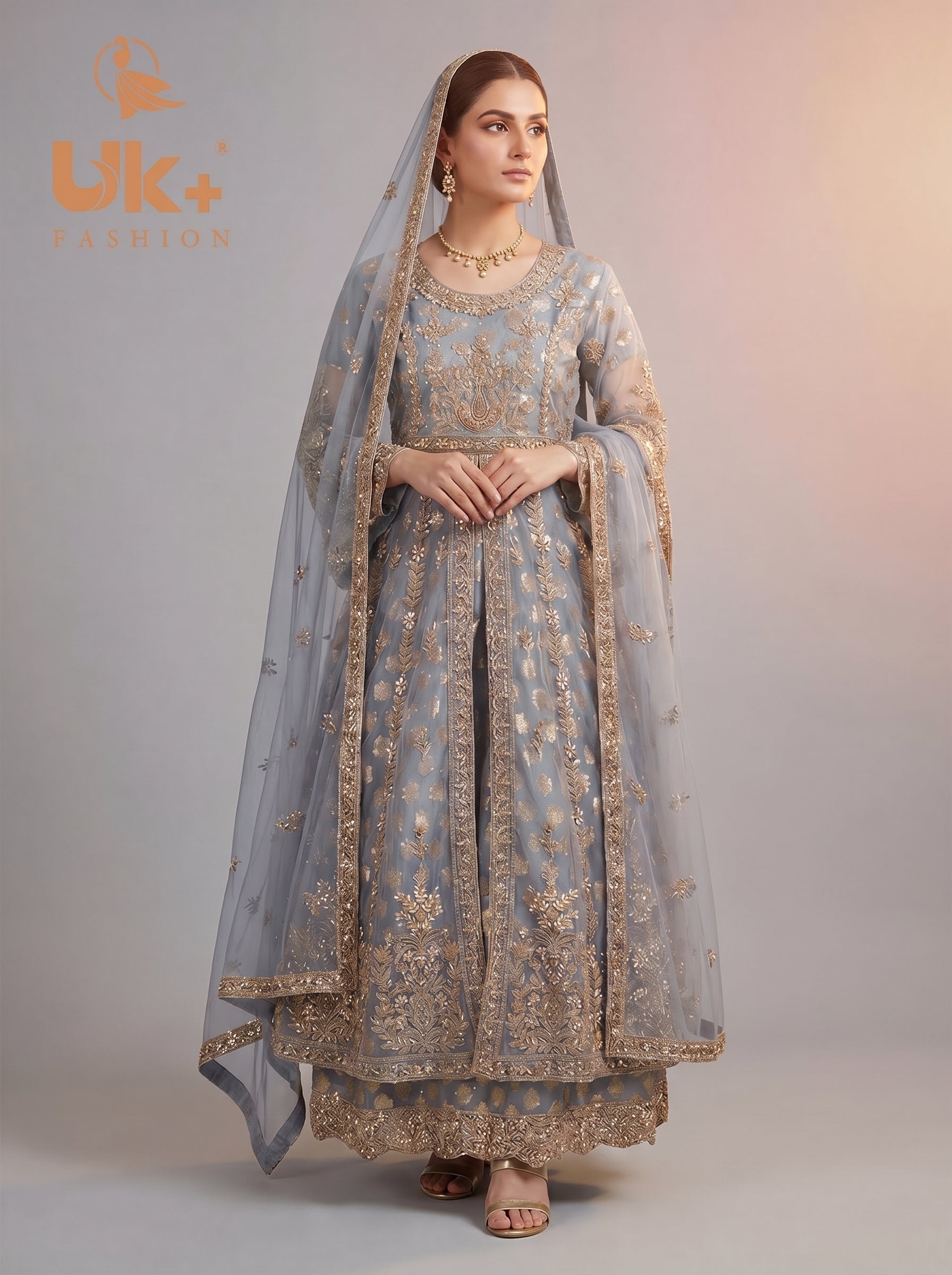 Bridal organza cancan maxi,dupatta