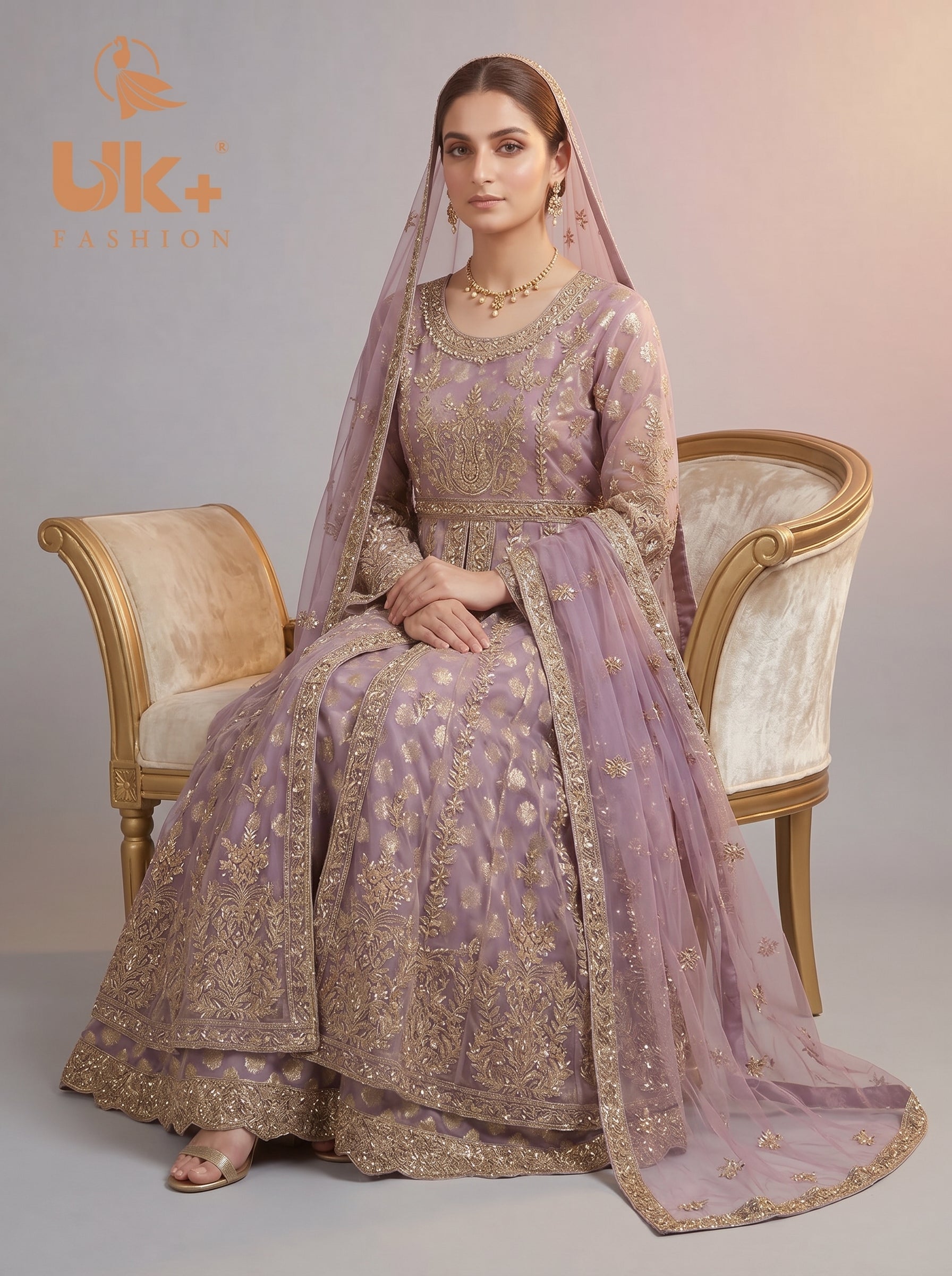 Bridal organza cancan maxi,dupatta
