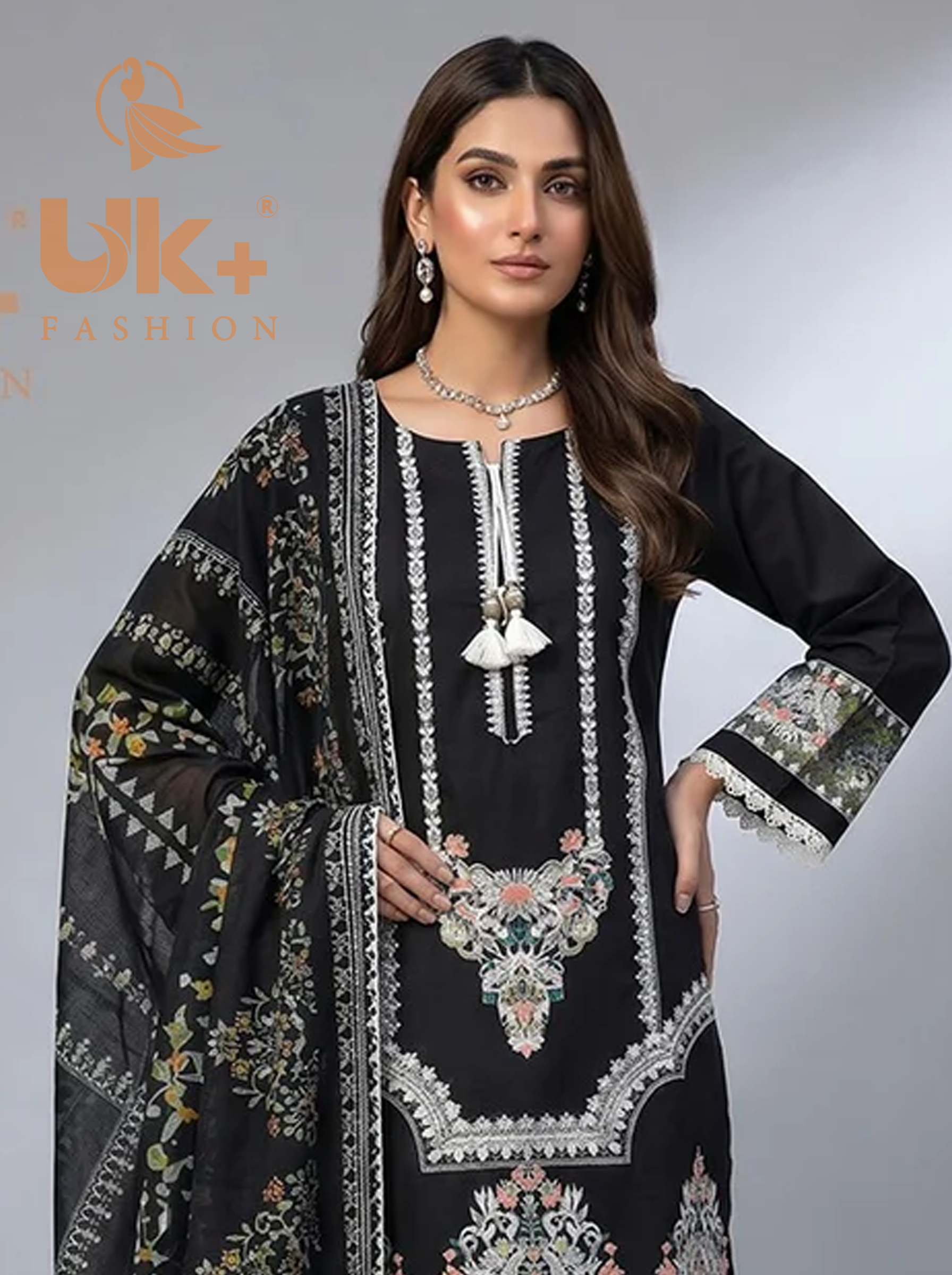 3pc Pure lawn Shirt, Touser, Dupatta