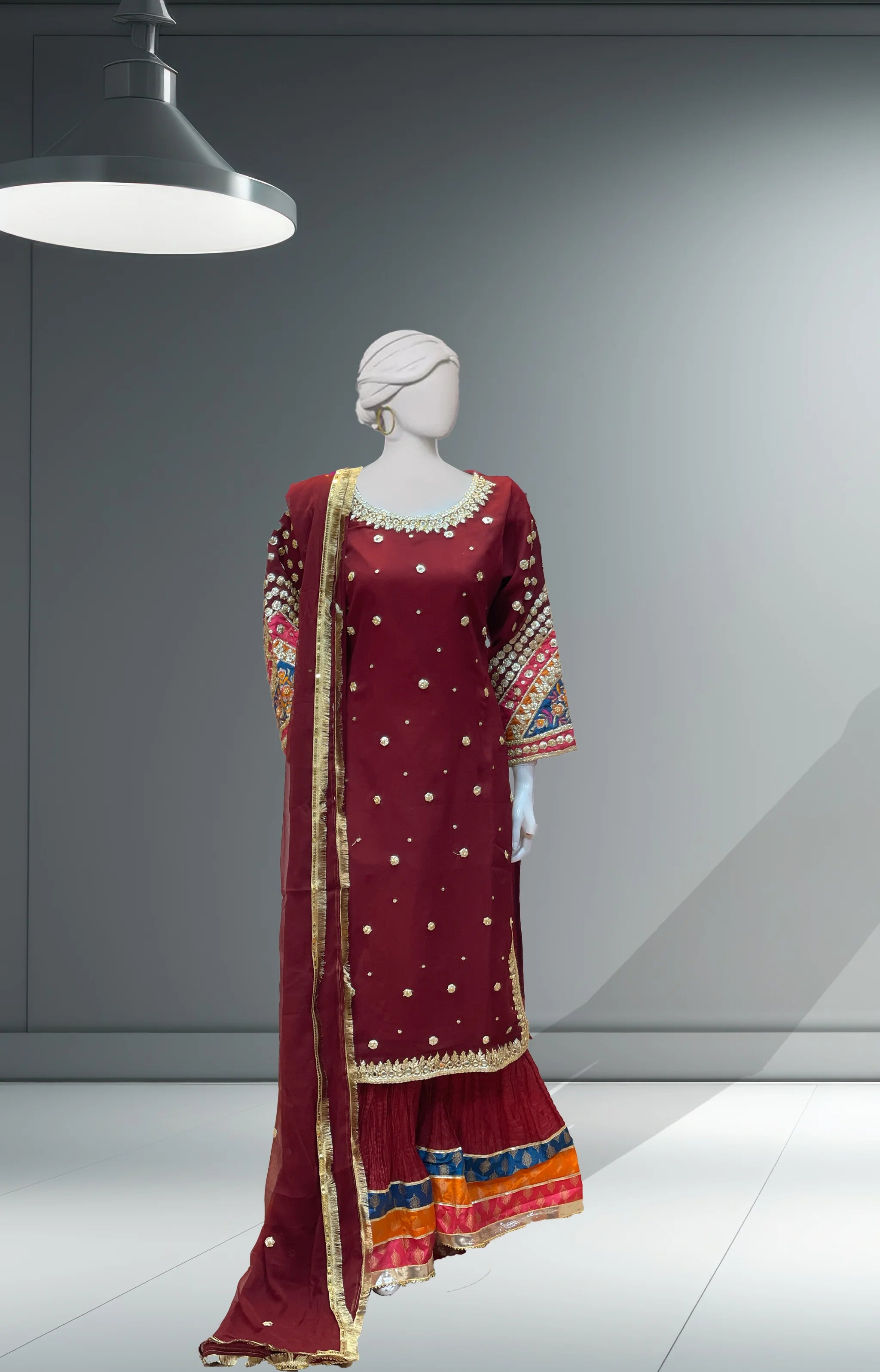 Mehndi Chiffon Dress