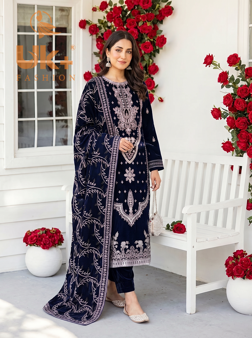 (11000) 5PC un-stitched Micro Velvet