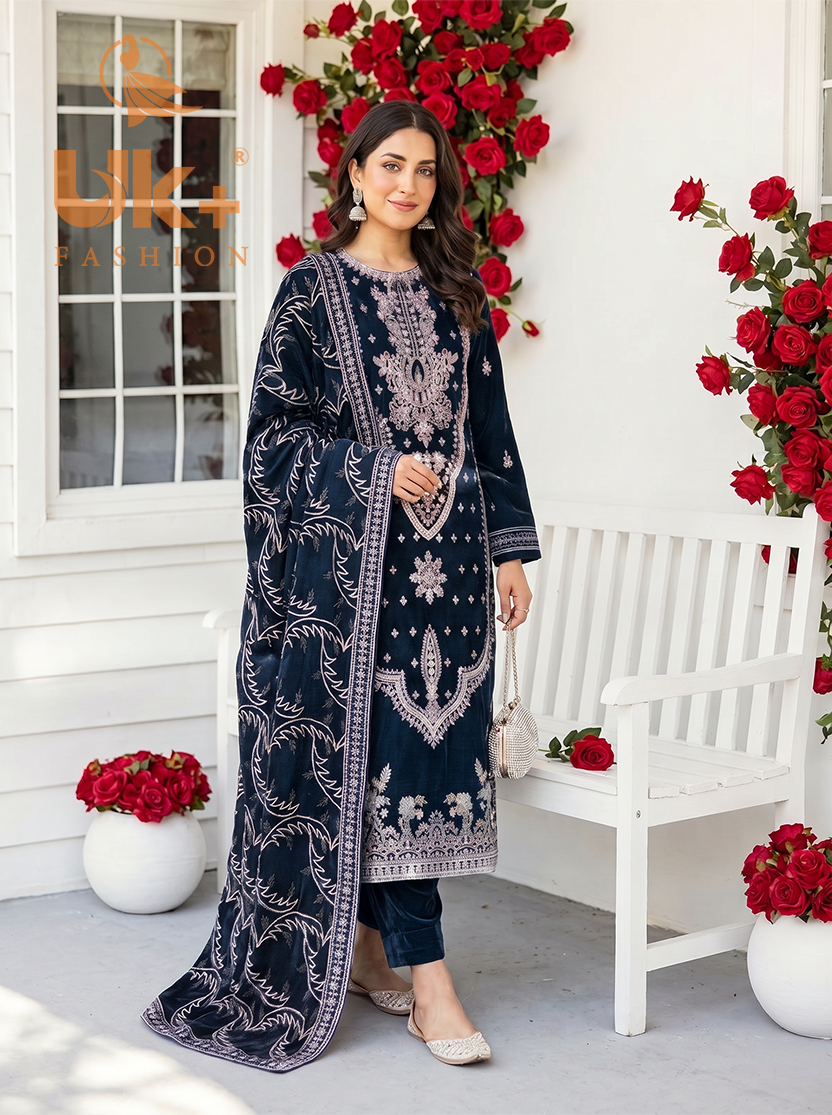 (11000) 5PC un-stitched Micro Velvet