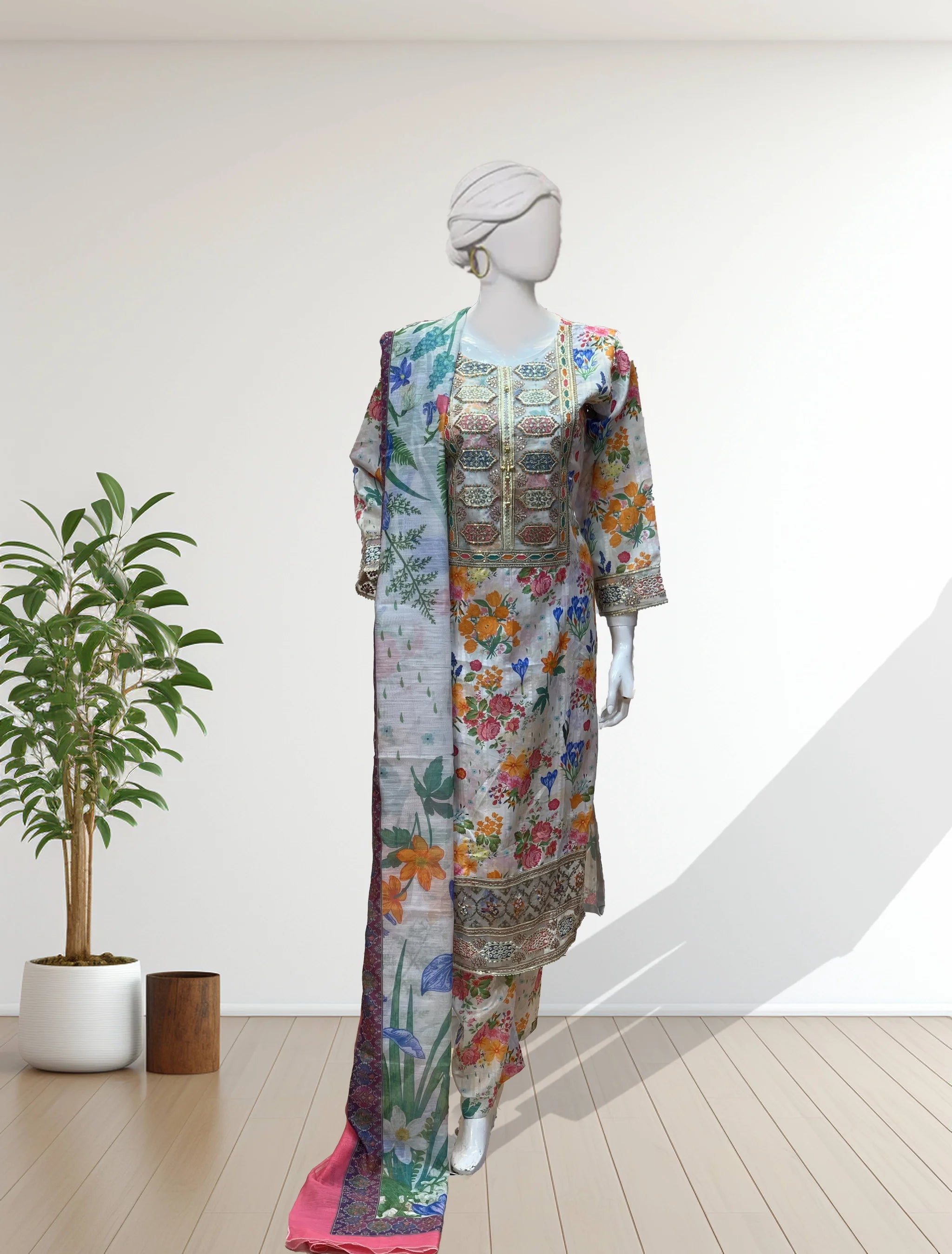 White Bona Dora Winter Silk Dress