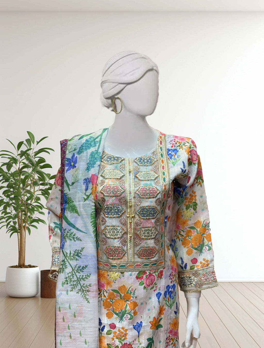 White Bona Dora Winter Silk Dress