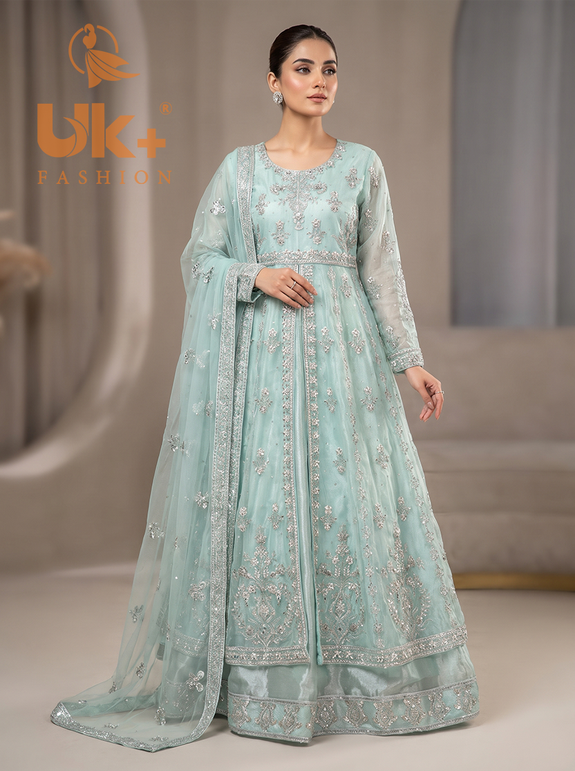 Bridal organza cancan maxi,dupatta