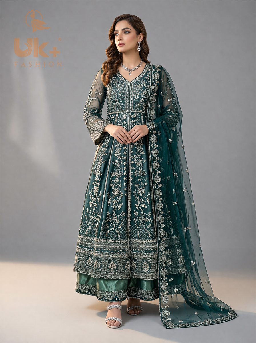 Bridal organza cancan maxi,dupatta